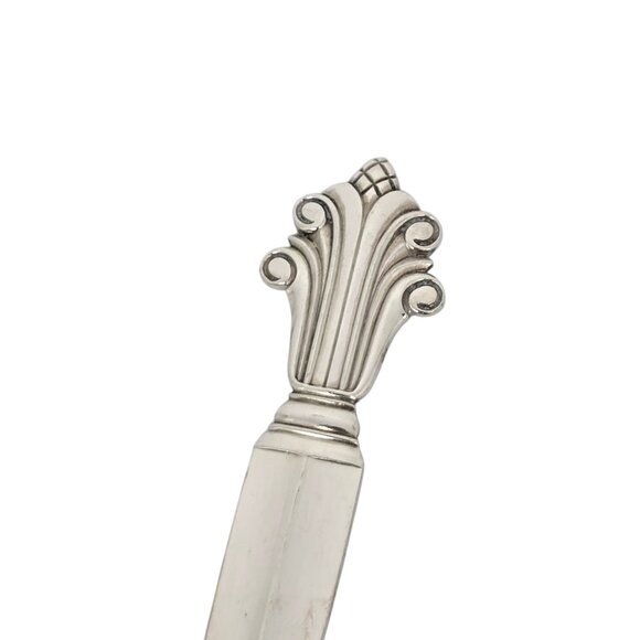 Set of 6 Georg Jensen Acanthus Sterling Silver Dessert/Oval Soup Spoons #19718 - Picture 8 of 10